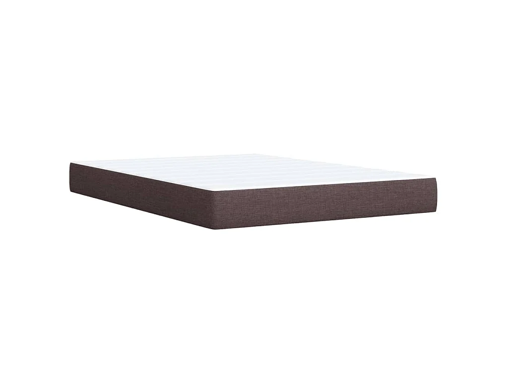 Cama box spring con colchón tela marrón oscuro 140x200 cm