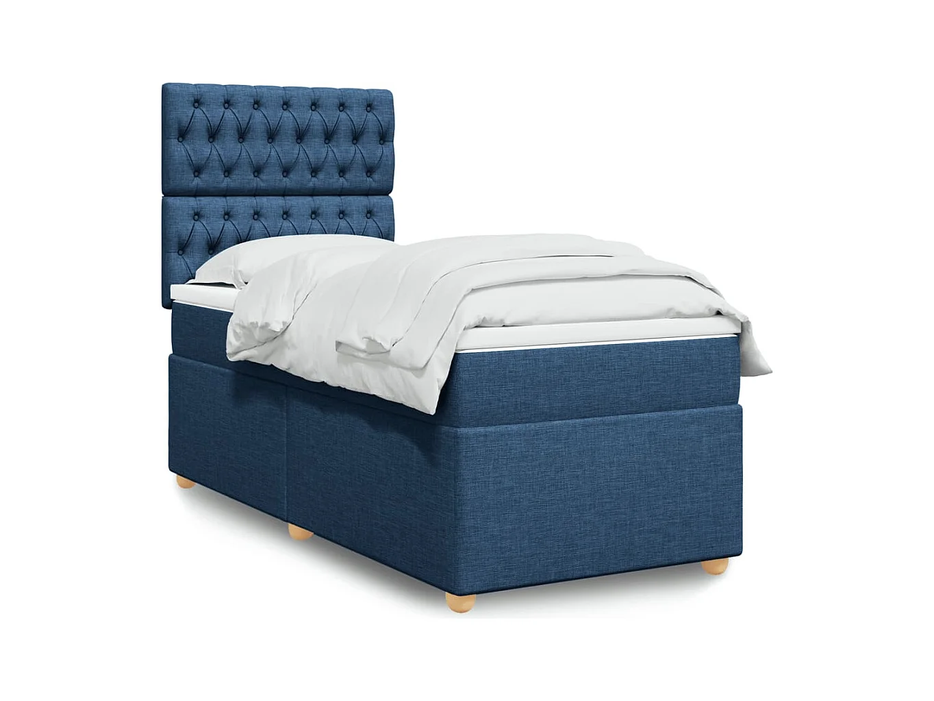 Boxspringbett mit Matratze Blau 80x200 cm Stoff