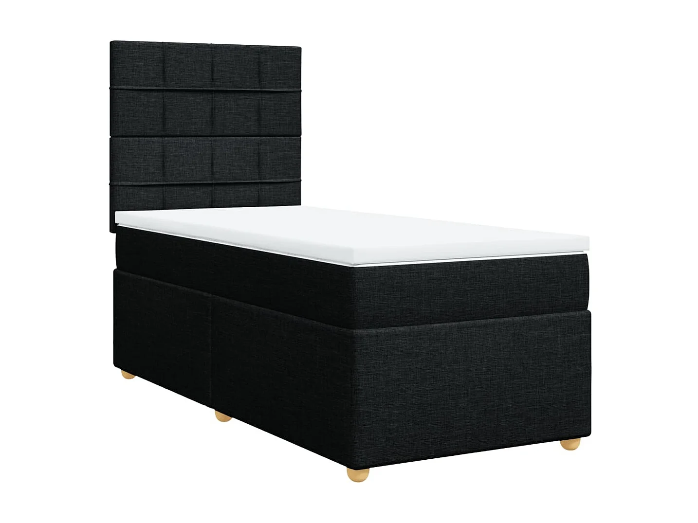 Sommier à lattes de lit et matelas Noir 80x200 cm Tissu