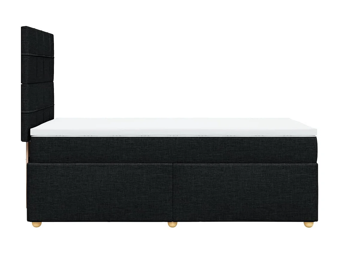Sommier à lattes de lit et matelas Noir 80x200 cm Tissu