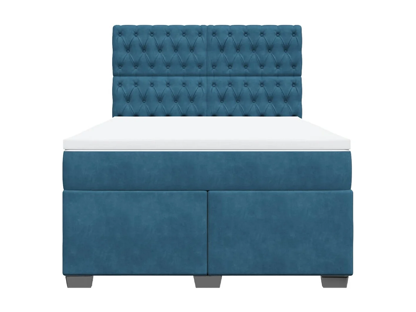 Giroletto a Molle con Materasso Blu 160x200 cm in Velluto