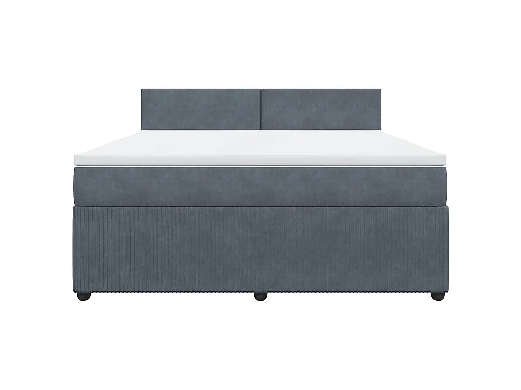 Boxspring met matras fluweel donkergrijs 180x200 cm