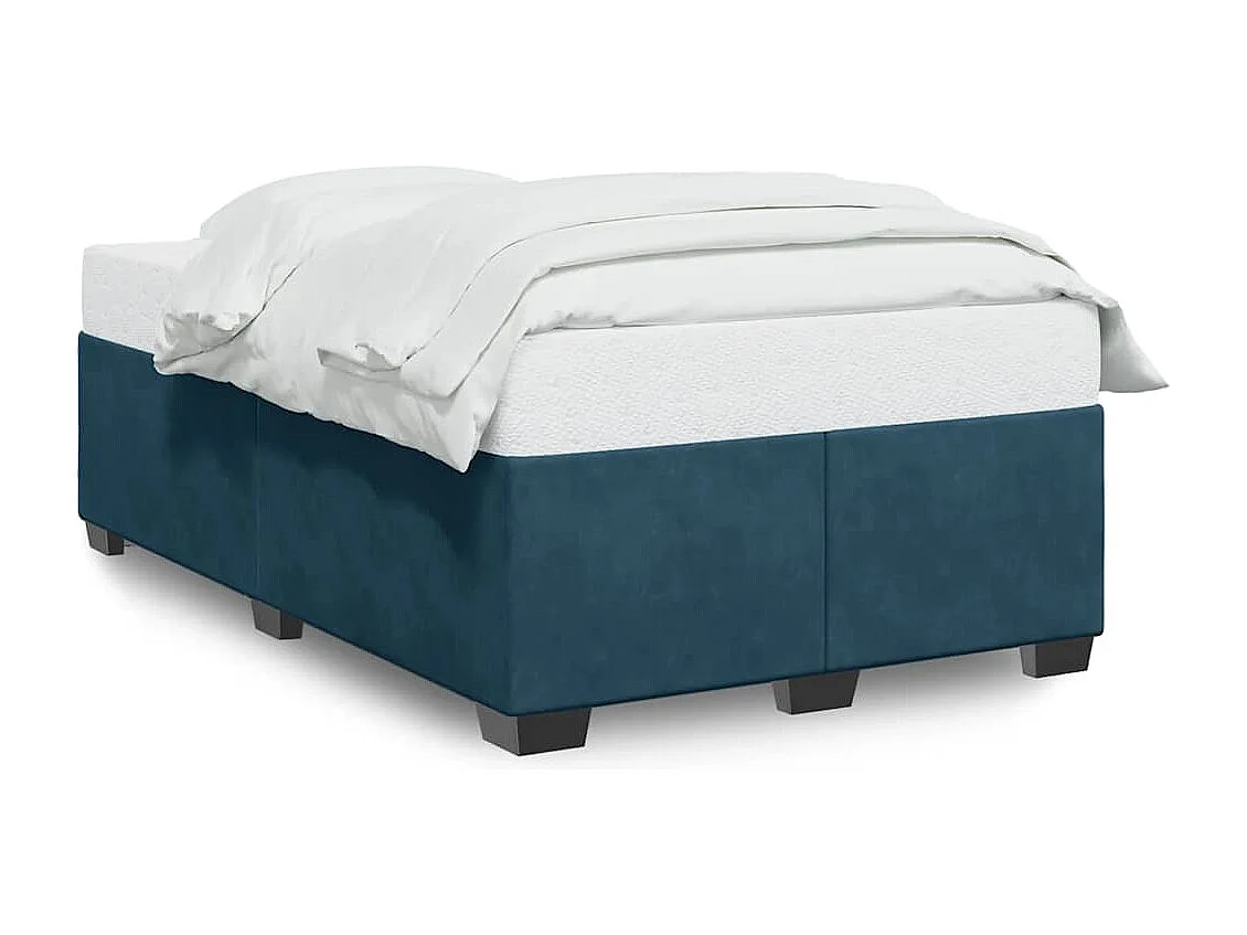 Cadre de lit sans matelas bleu 120x190 cm velours
