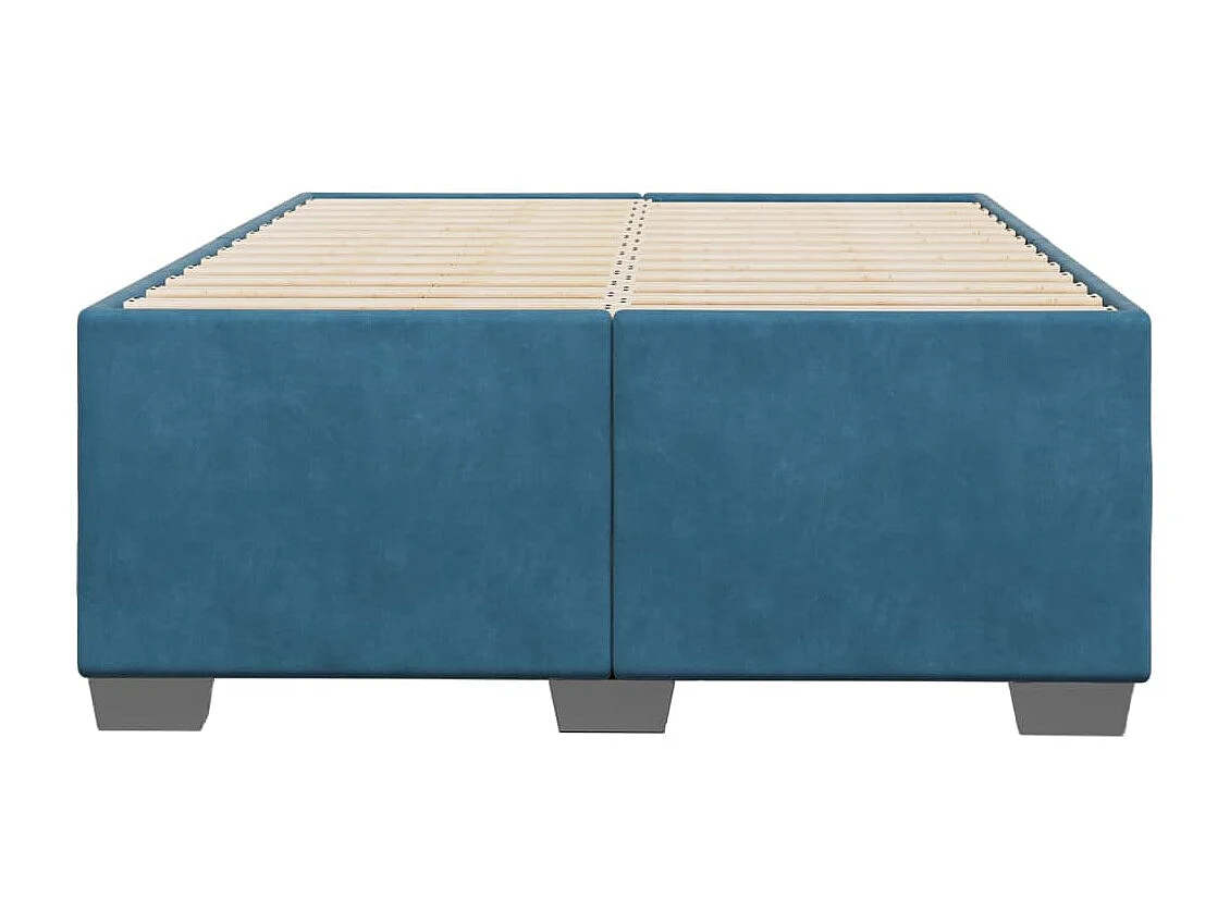 Cadre de lit sans matelas bleu 120x190 cm velours