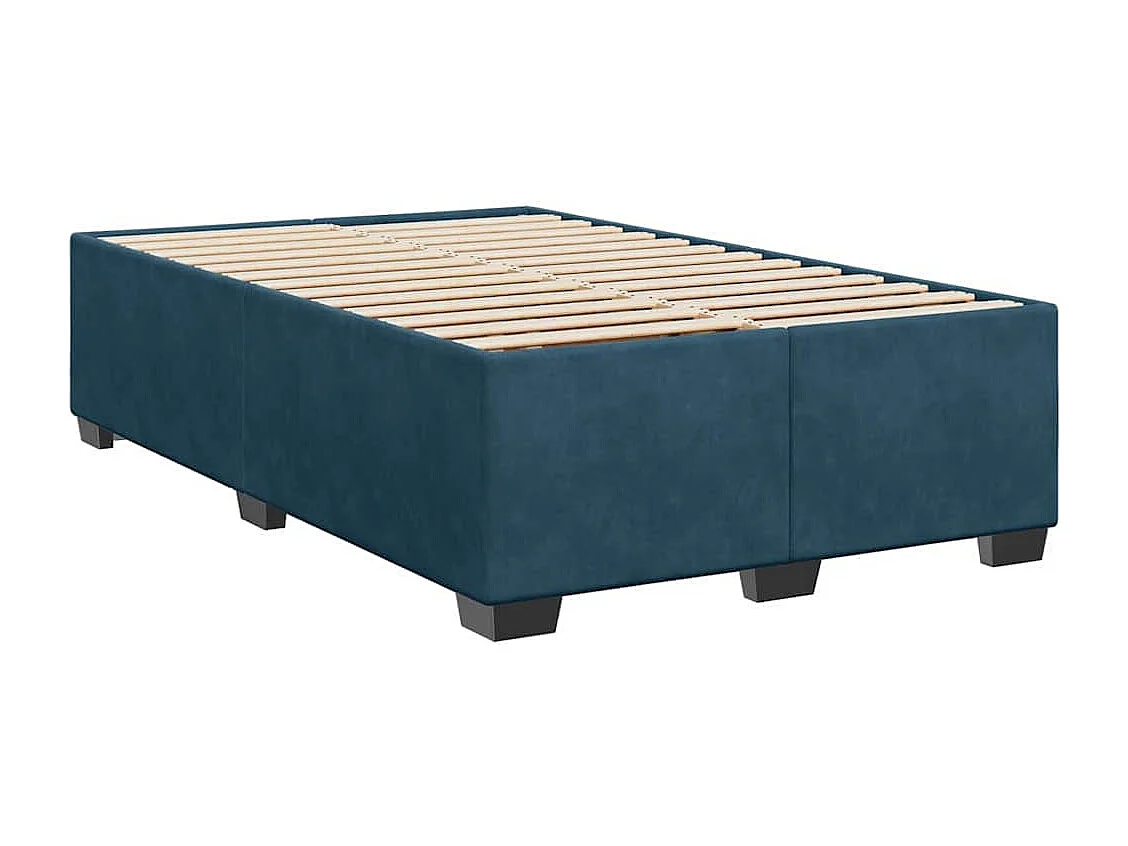 Cadre de lit sans matelas bleu 120x190 cm velours