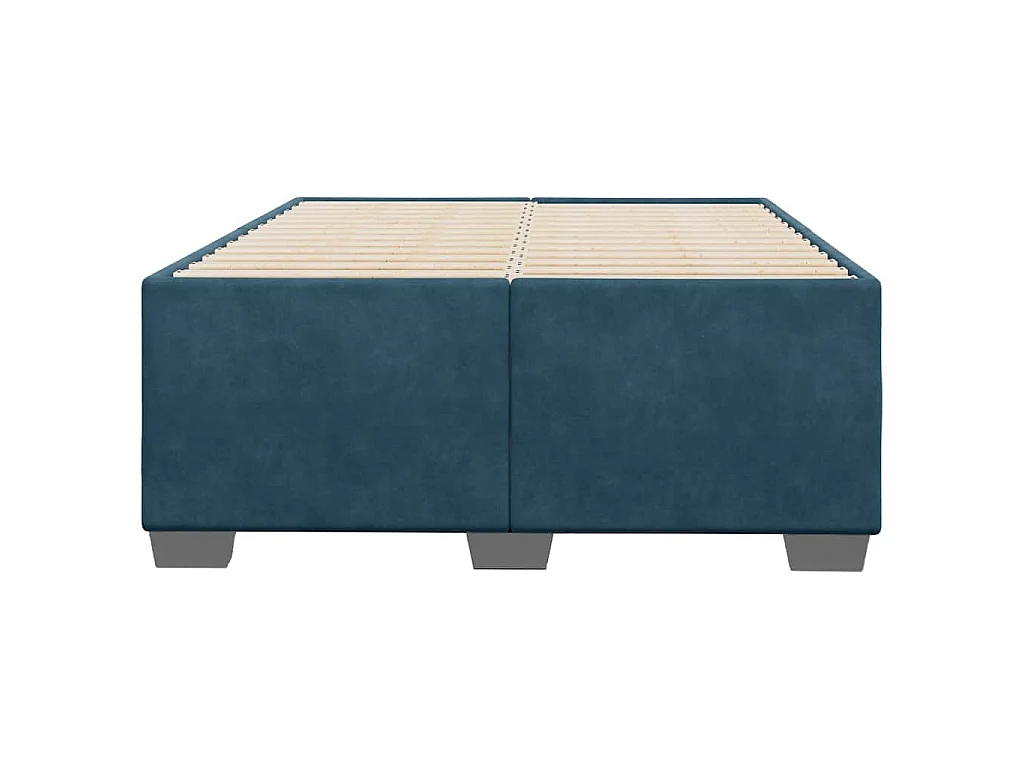 Cadre de lit sans matelas bleu 120x190 cm velours