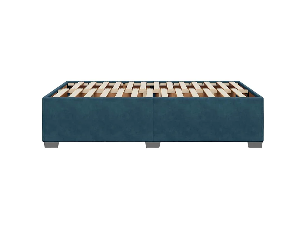 Cadre de lit sans matelas bleu 120x190 cm velours