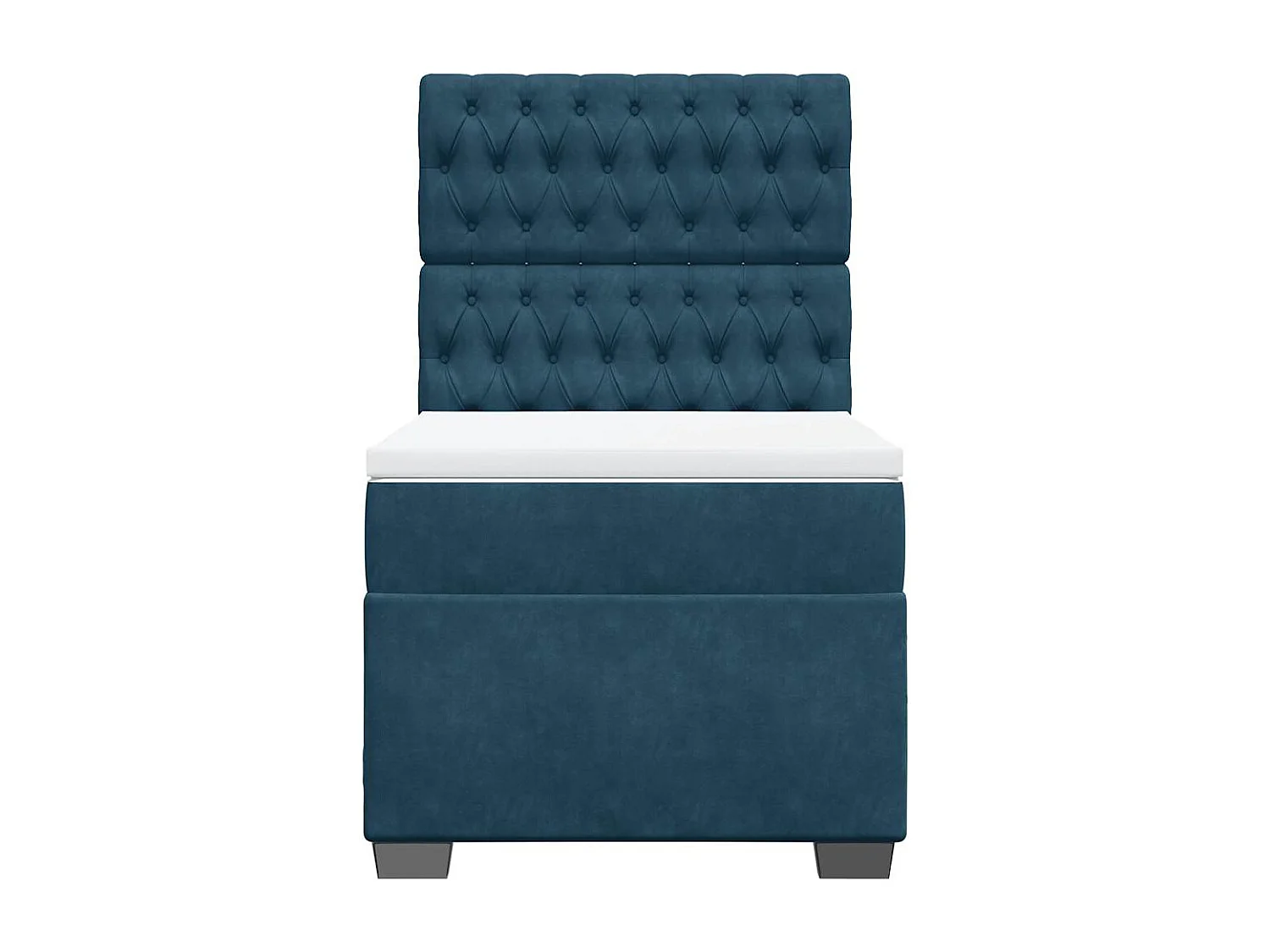 Sommier à lattes de lit avec matelas bleu 90x190 cm velours