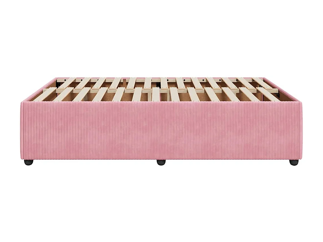 Bedframe fluweel roze 160x200 cm