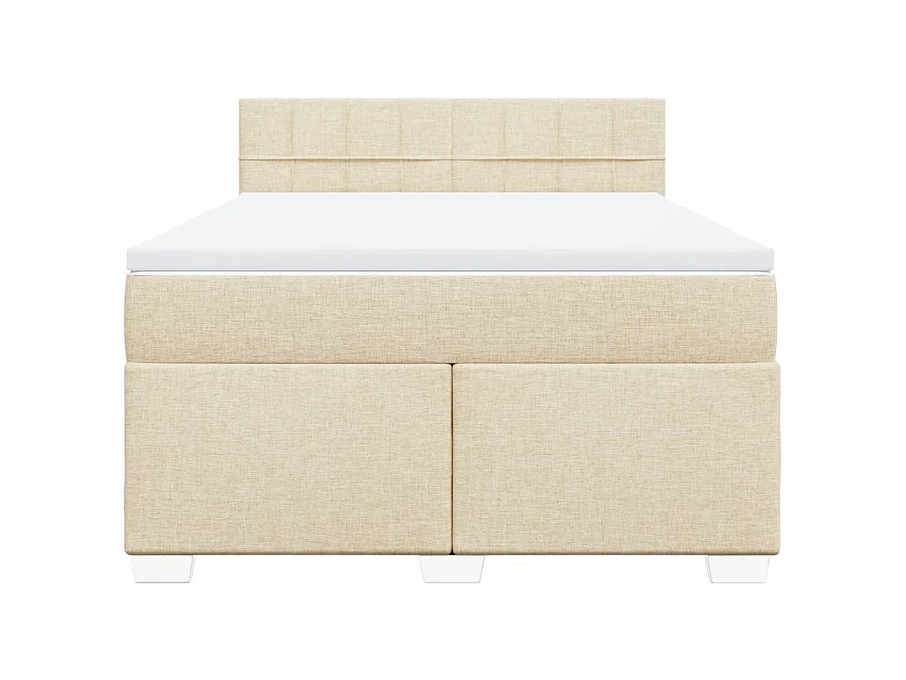Boxspringbett mit Matratze Creme 160x200 cm Stoff