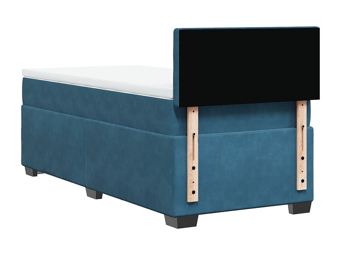 Giroletto a Molle con Materasso Blu 90x190 cm in Velluto
