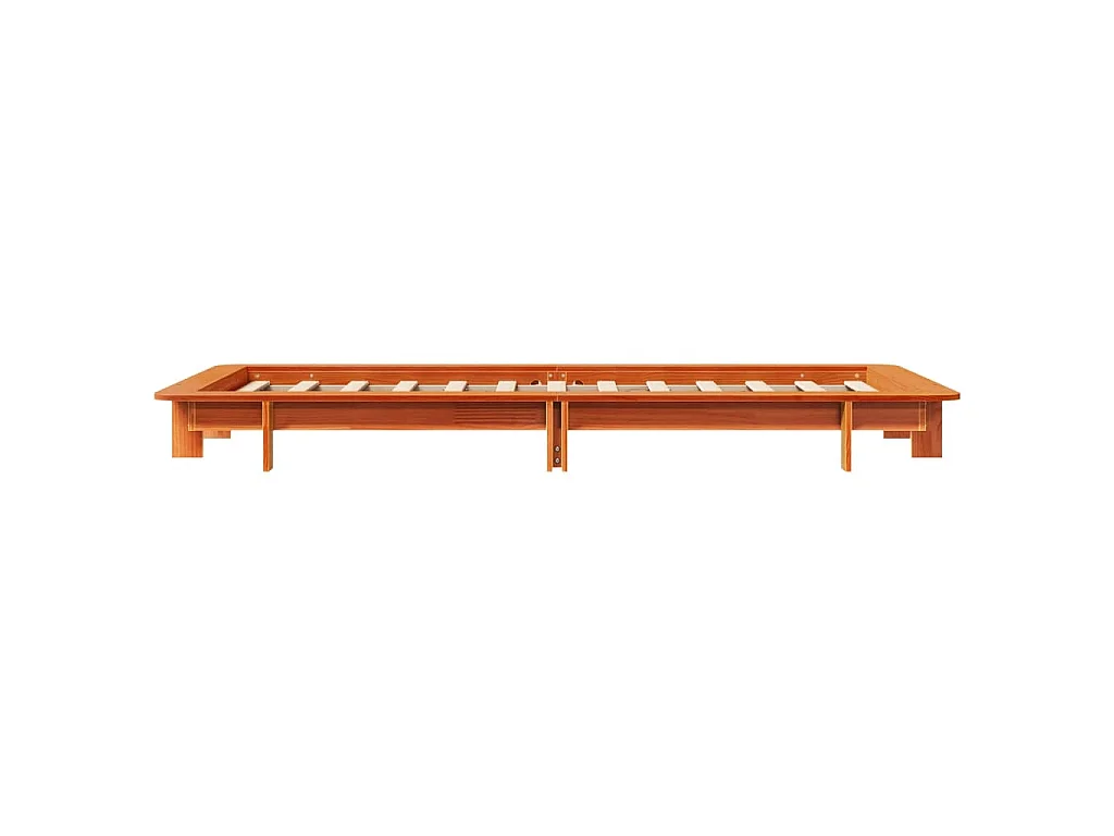 Cadre de lit sans matelas cire marron 75x190 cm bois pin massif