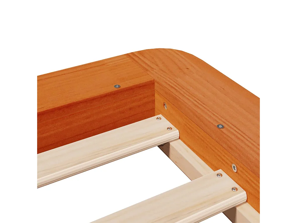 Cadre de lit sans matelas cire marron 75x190 cm bois pin massif