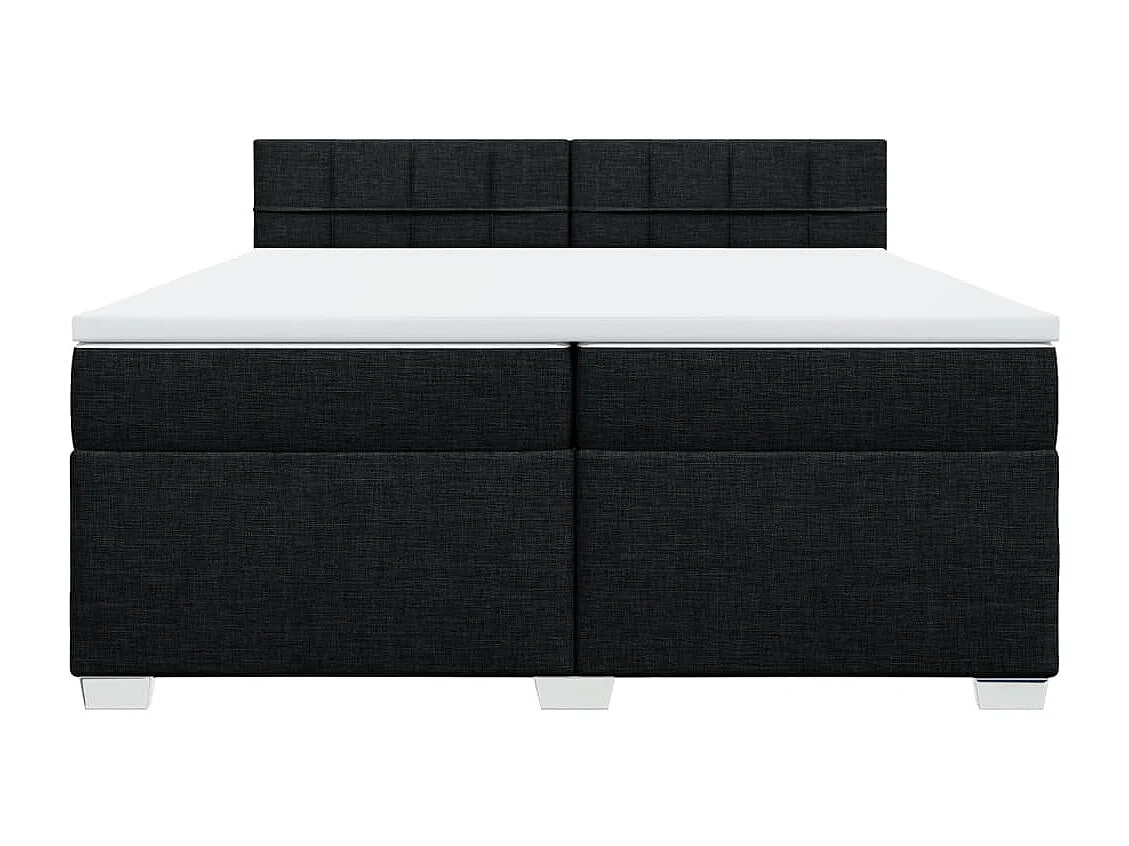 Sommier à lattes de lit avec matelas Noir 200x200 cm Tissu