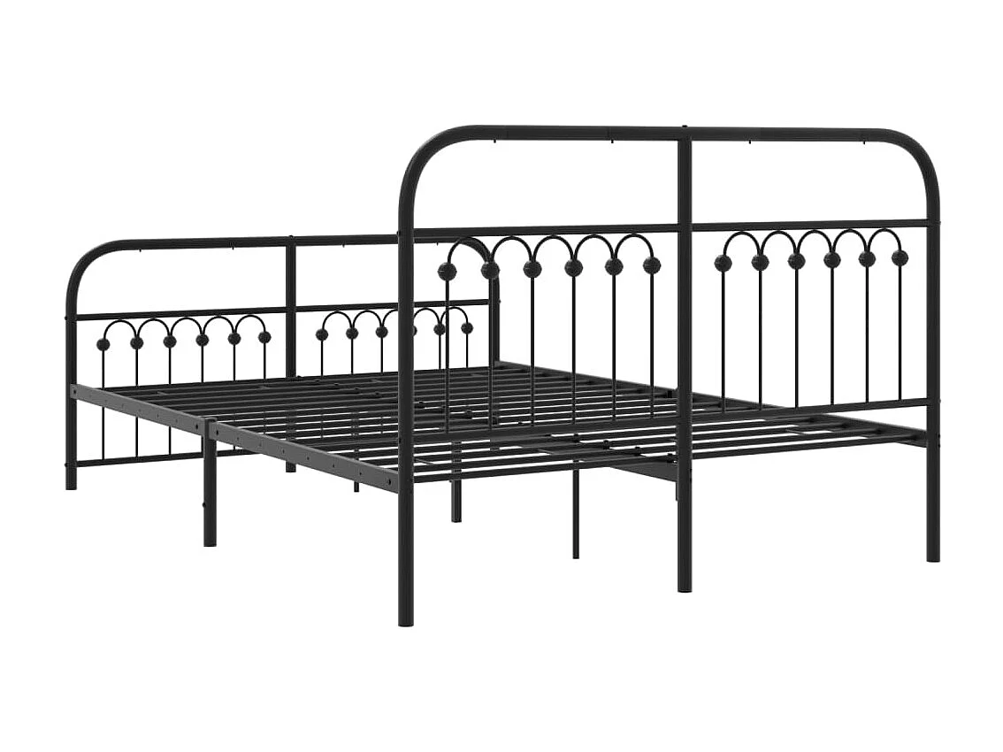 Estructura cama sin colchón con estribo metal negro 137x190 cm