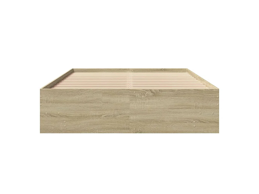 Bedframe bewerkt hout sonoma eikenkleurig 135x190 cm