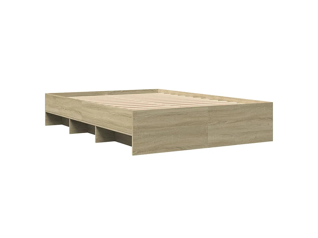 Bedframe bewerkt hout sonoma eikenkleurig 135x190 cm