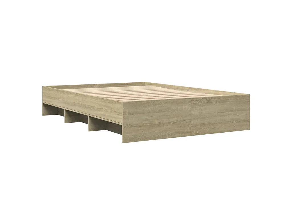 Bedframe bewerkt hout sonoma eikenkleurig 135x190 cm