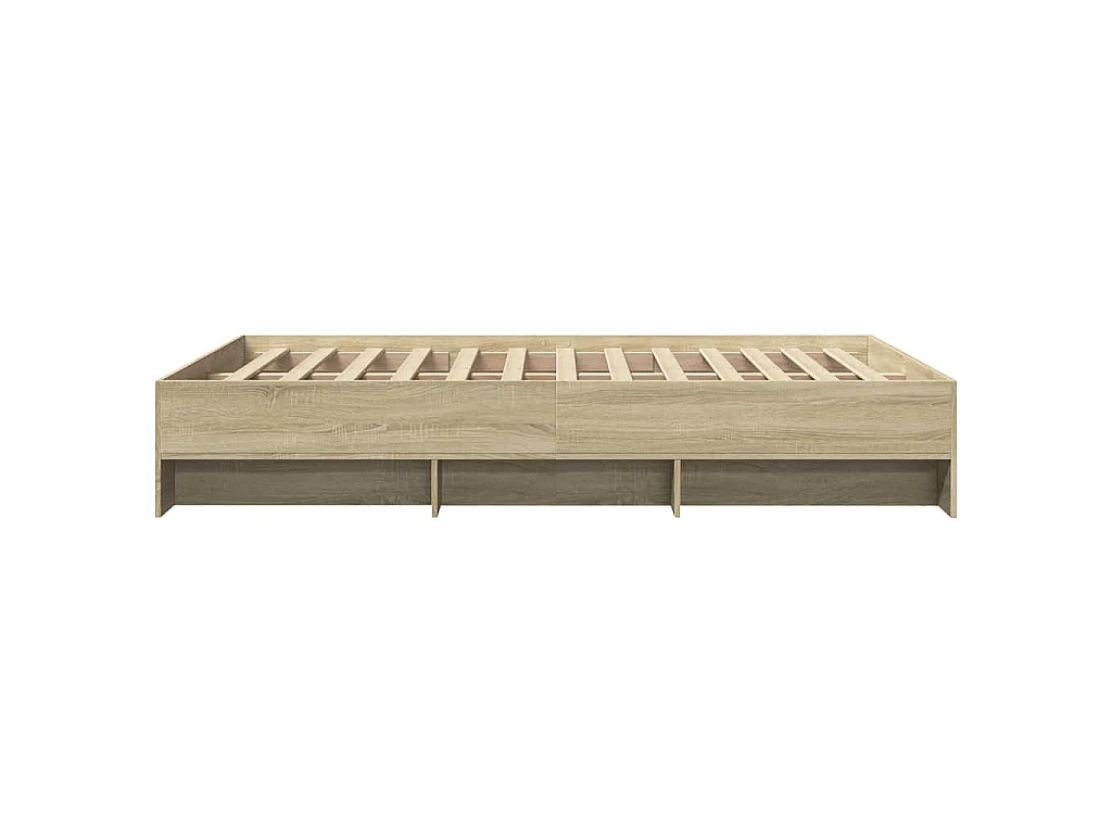 Bedframe bewerkt hout sonoma eikenkleurig 135x190 cm