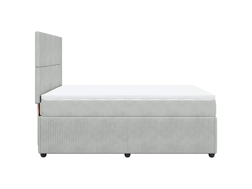 Boxspringbett mit Matratze Hellgrau 140x190 cm Samt