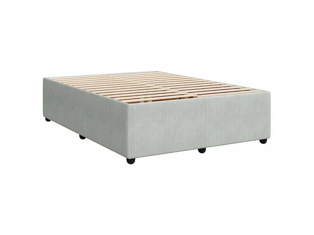 Boxspringbett mit Matratze Hellgrau 140x190 cm Samt