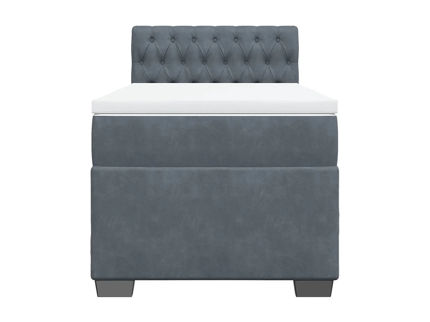 Boxspring met matras fluweel donkergrijs 90x190 cm