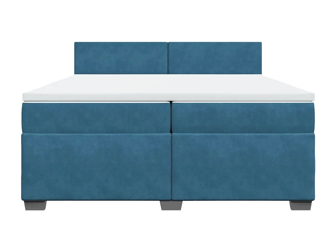 Giroletto a Molle con Materasso Blu 200x200 cm in Velluto