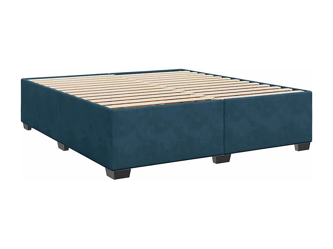 Giroletto a Molle con Materasso Blu 200x200 cm in Velluto