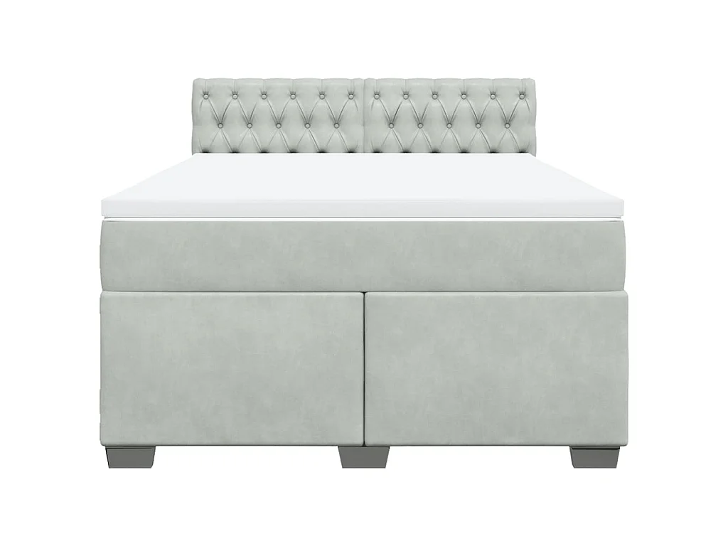 Boxspring met matras fluweel lichtgrijs 160x200 cm