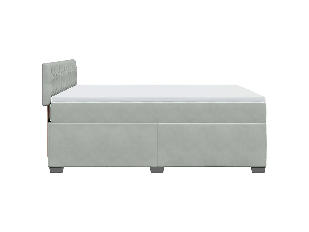 Boxspring met matras fluweel lichtgrijs 160x200 cm