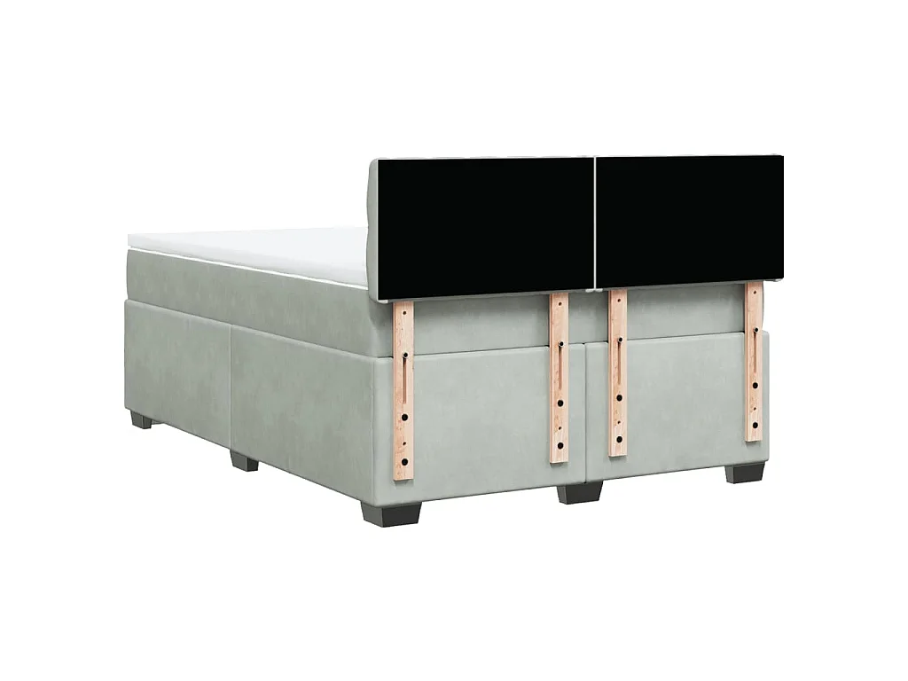 Boxspring met matras fluweel lichtgrijs 160x200 cm