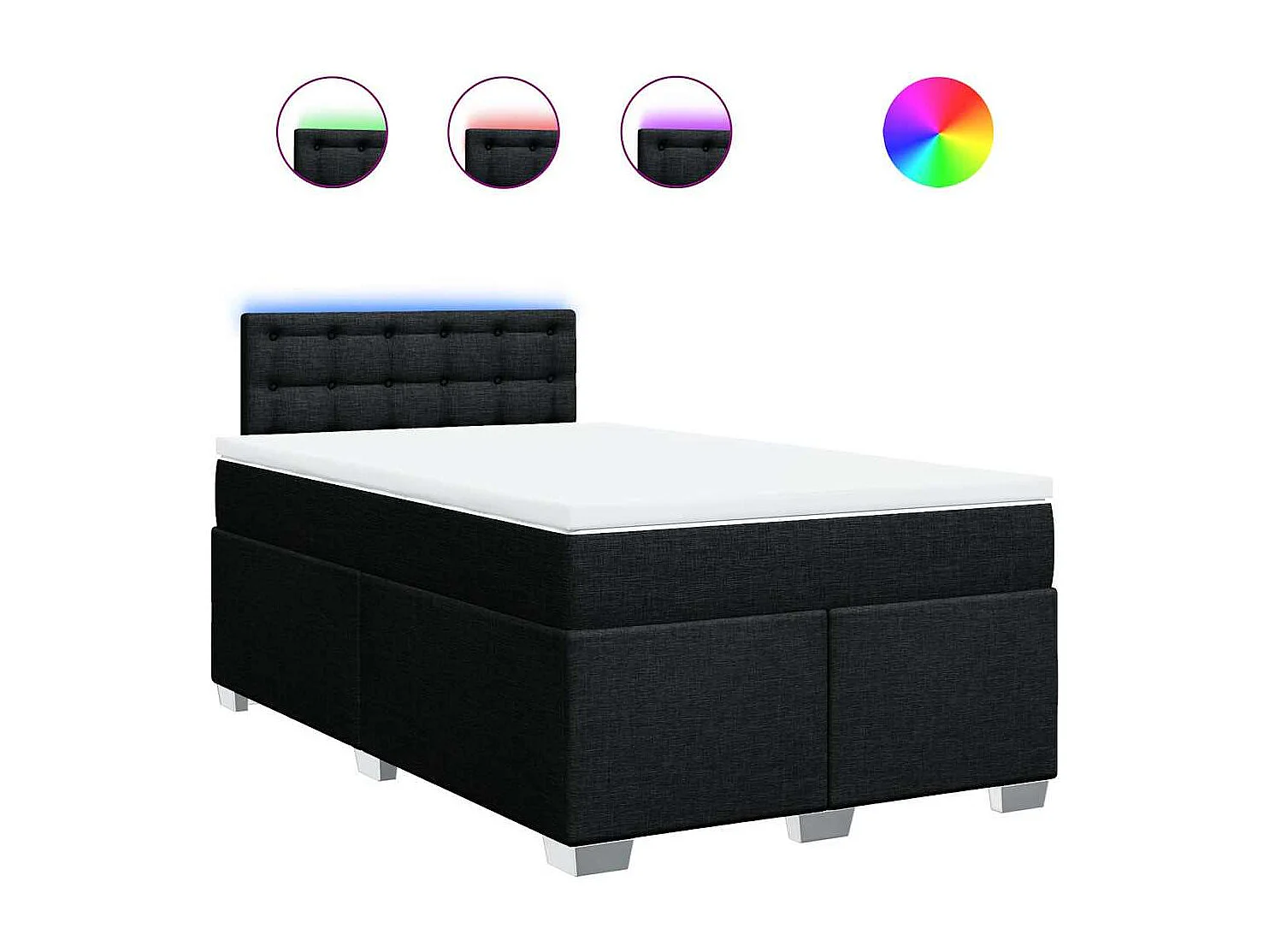 Boxspring met matras stof zwart 120x190 cm