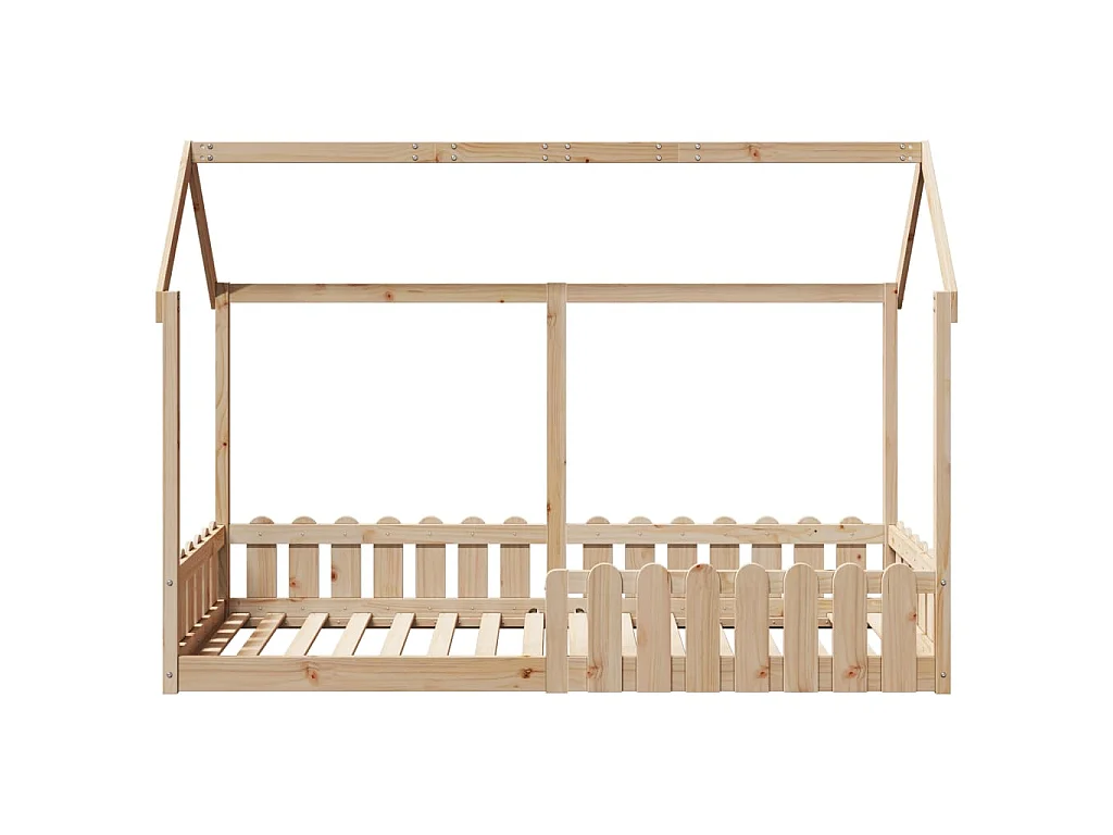 Cadre de lit d'enfants forme de maison sans matelas pin massif