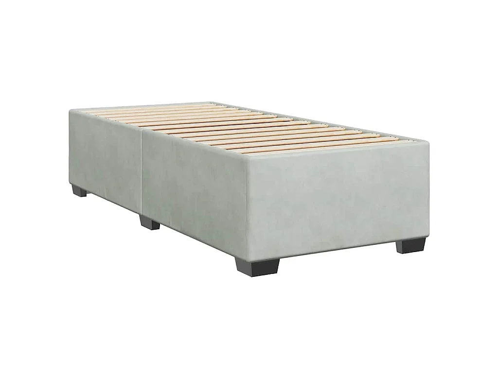 Boxspringbett mit Matratze Hellgrau 100x200 cm Samt