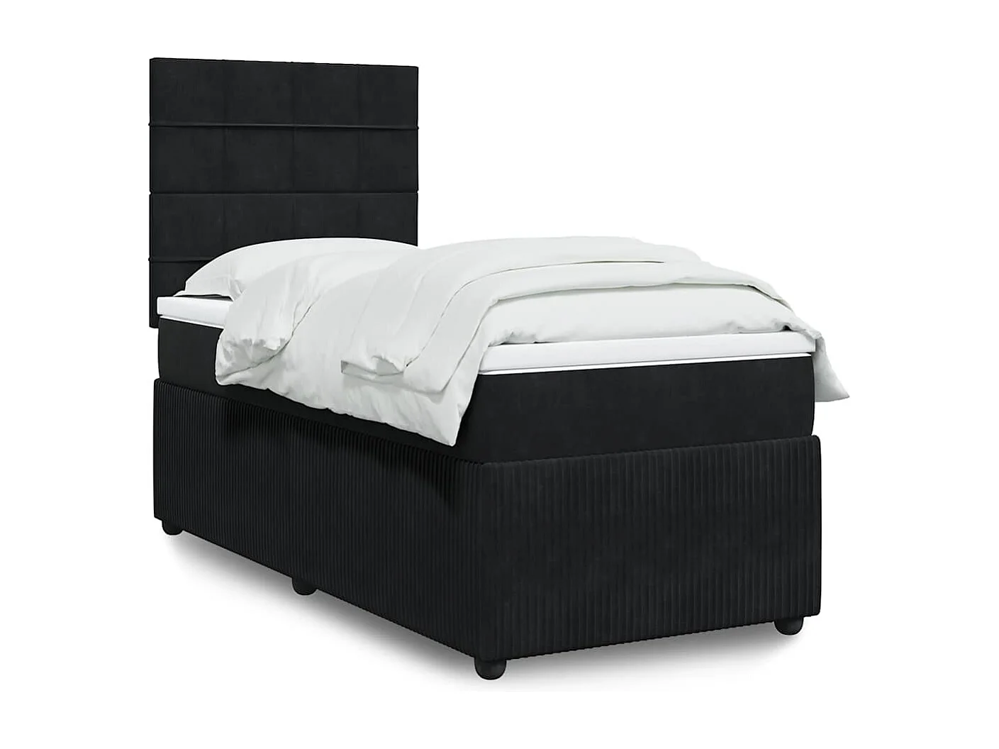 Boxspring met matras fluweel zwart 80x200 cm