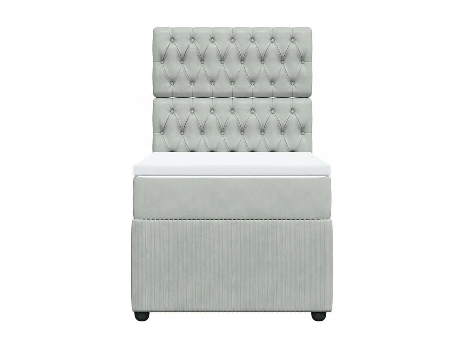 Boxspringbett mit Matratze Hellgrau 90x190 cm Samt