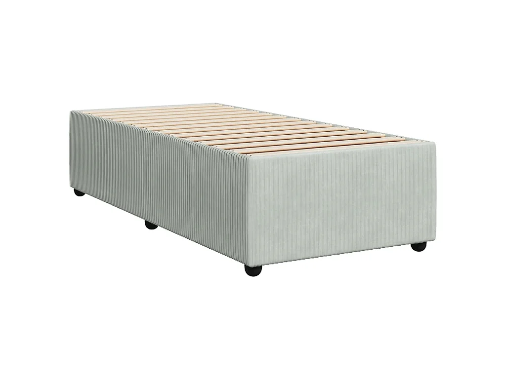Boxspringbett mit Matratze Hellgrau 90x190 cm Samt