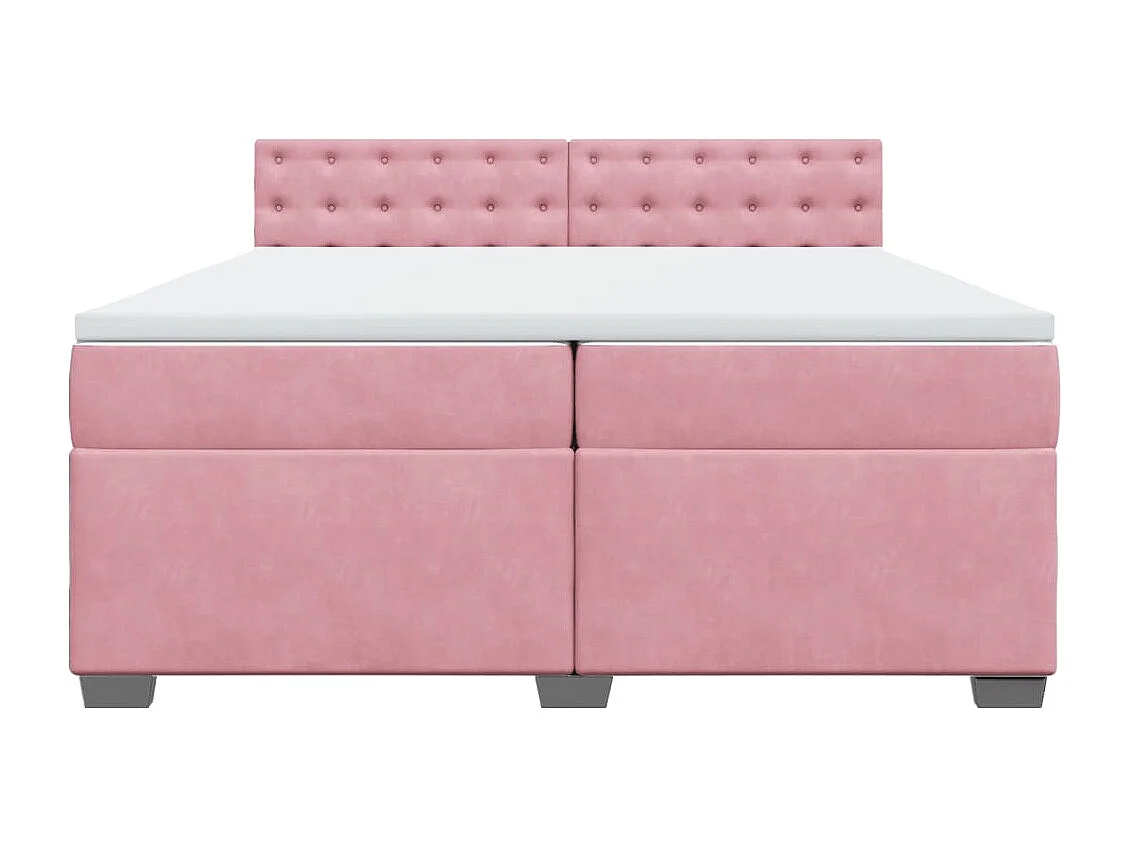 Boxspringbett mit Matratze Rosa 200x200 cm Samt