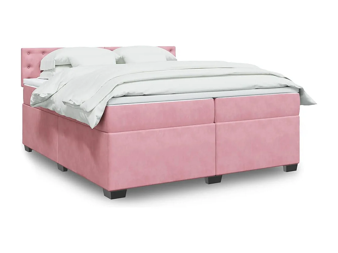 Sommier à lattes de lit avec matelas Rose 200x200 cm Velours