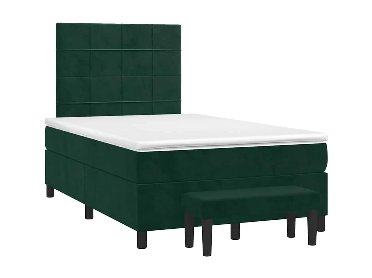 Boxspringbett mit Matratze Dunkelgrün 120x190 cm Samt