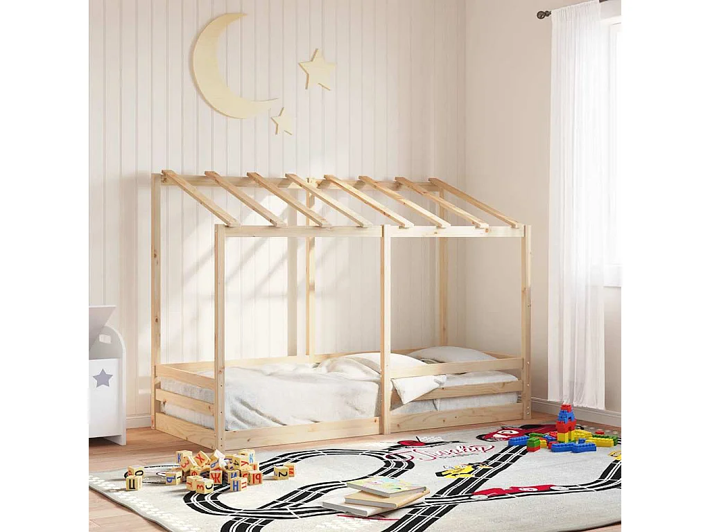 Lit pour enfants sans matelas 75x190 cm bois pin massif