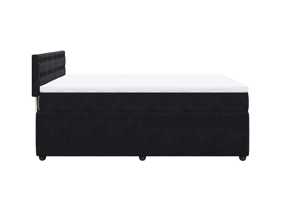 Boxspringbett mit Matratze Schwarz 140x190 cm Samt