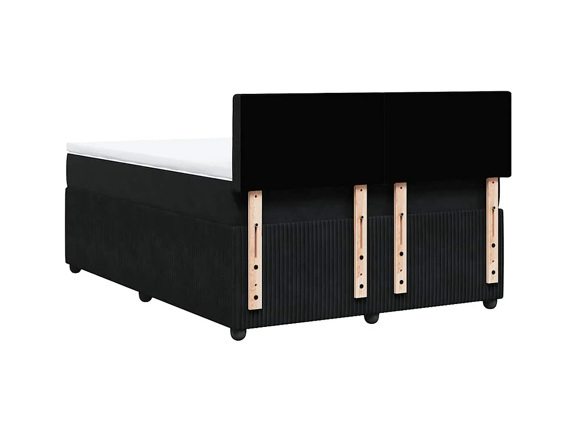 Boxspringbett mit Matratze Schwarz 140x190 cm Samt