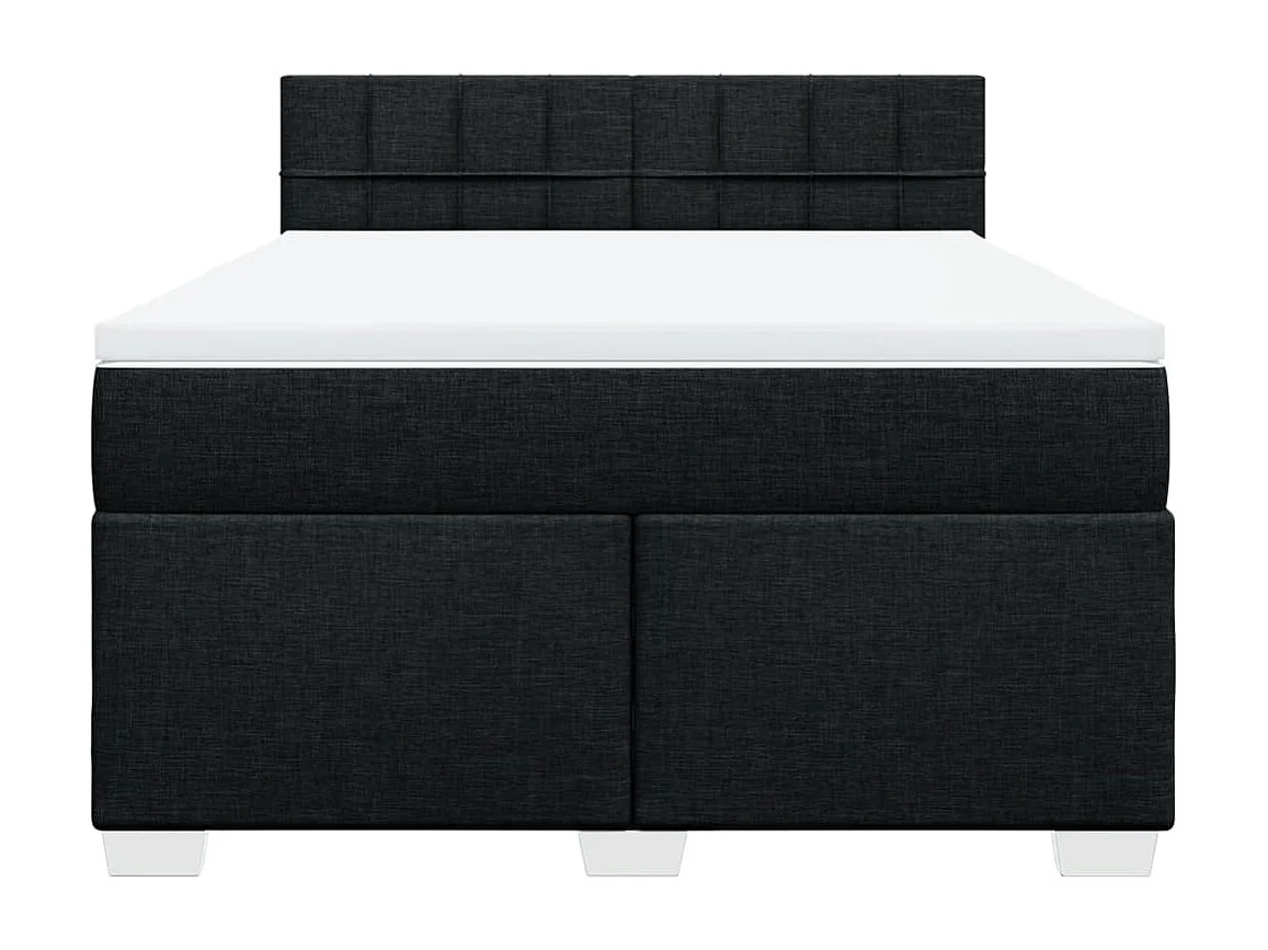 Boxspringbett mit Matratze Schwarz 140x200 cm Stoff