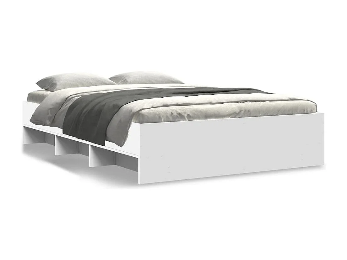 Cadre de lit sans matelas blanc 140x190 cm bois d'ingénierie