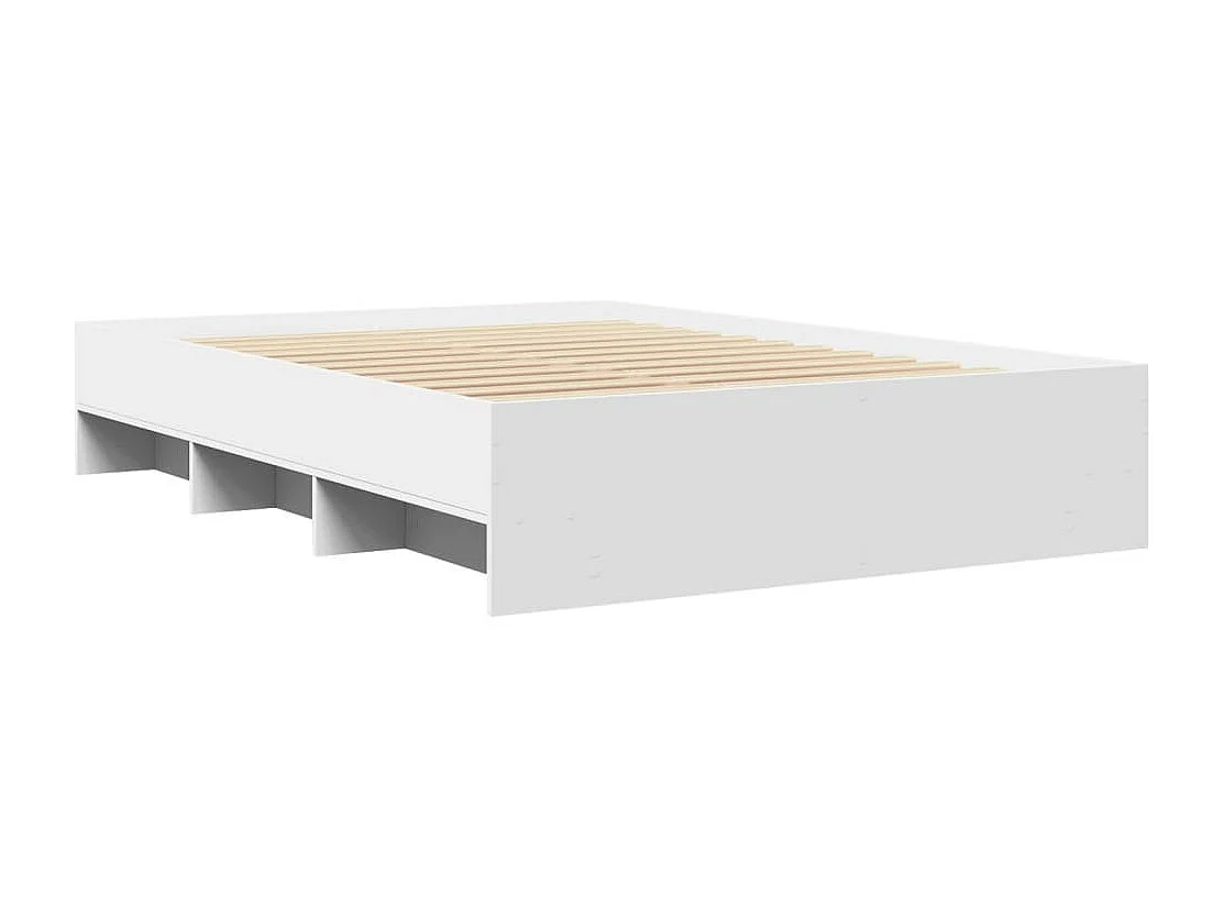 Bedframe massief hout wit 140x190 cm