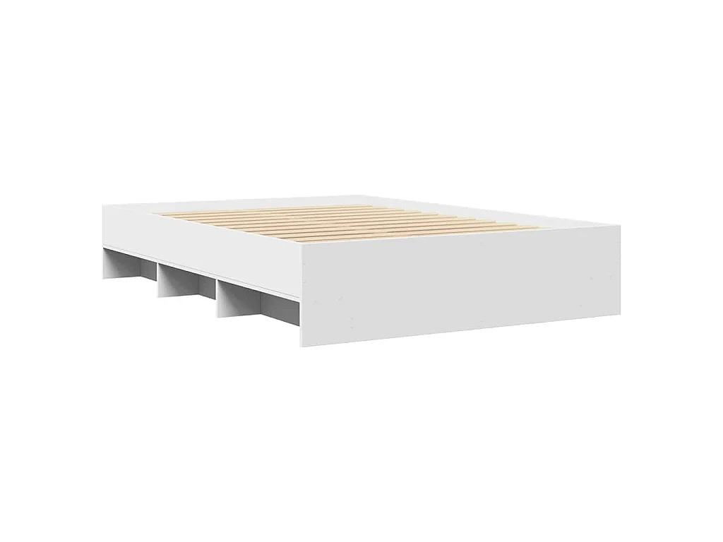 Bedframe massief hout wit 140x190 cm