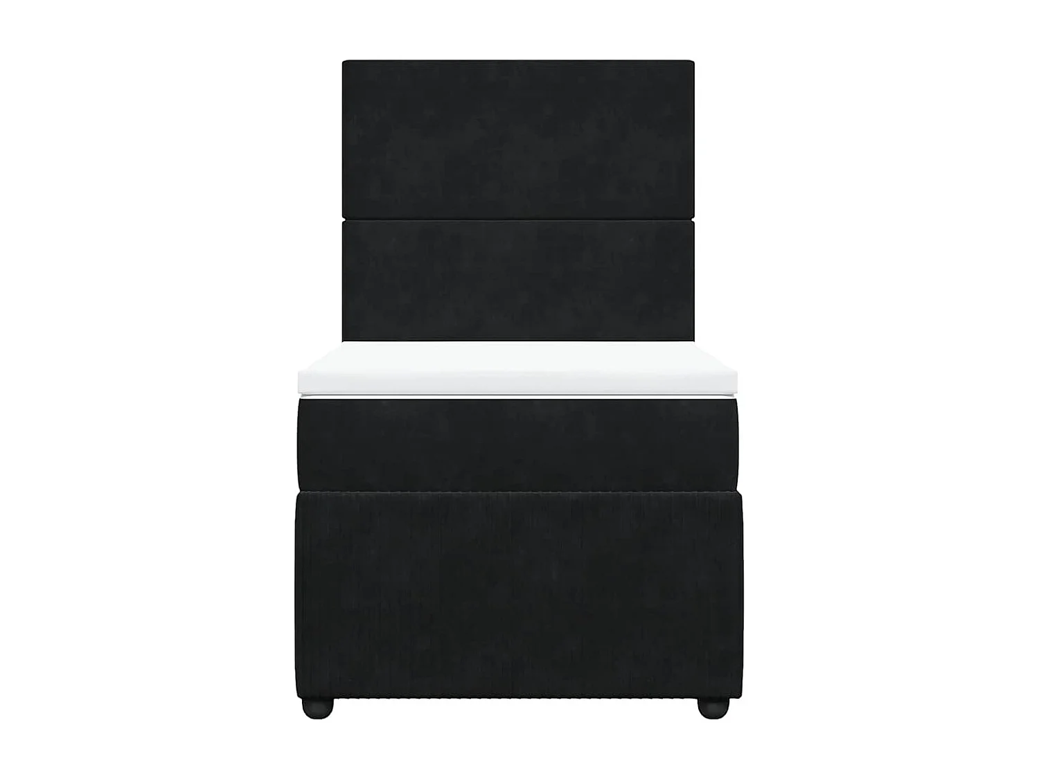 Cama box spring con colchón terciopelo negro 100x200 cm