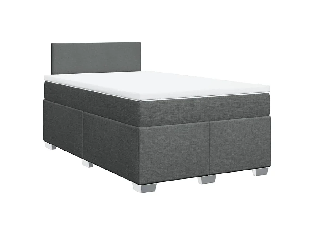 Boxspring met matras stof donkergrijs 120x200 cm
