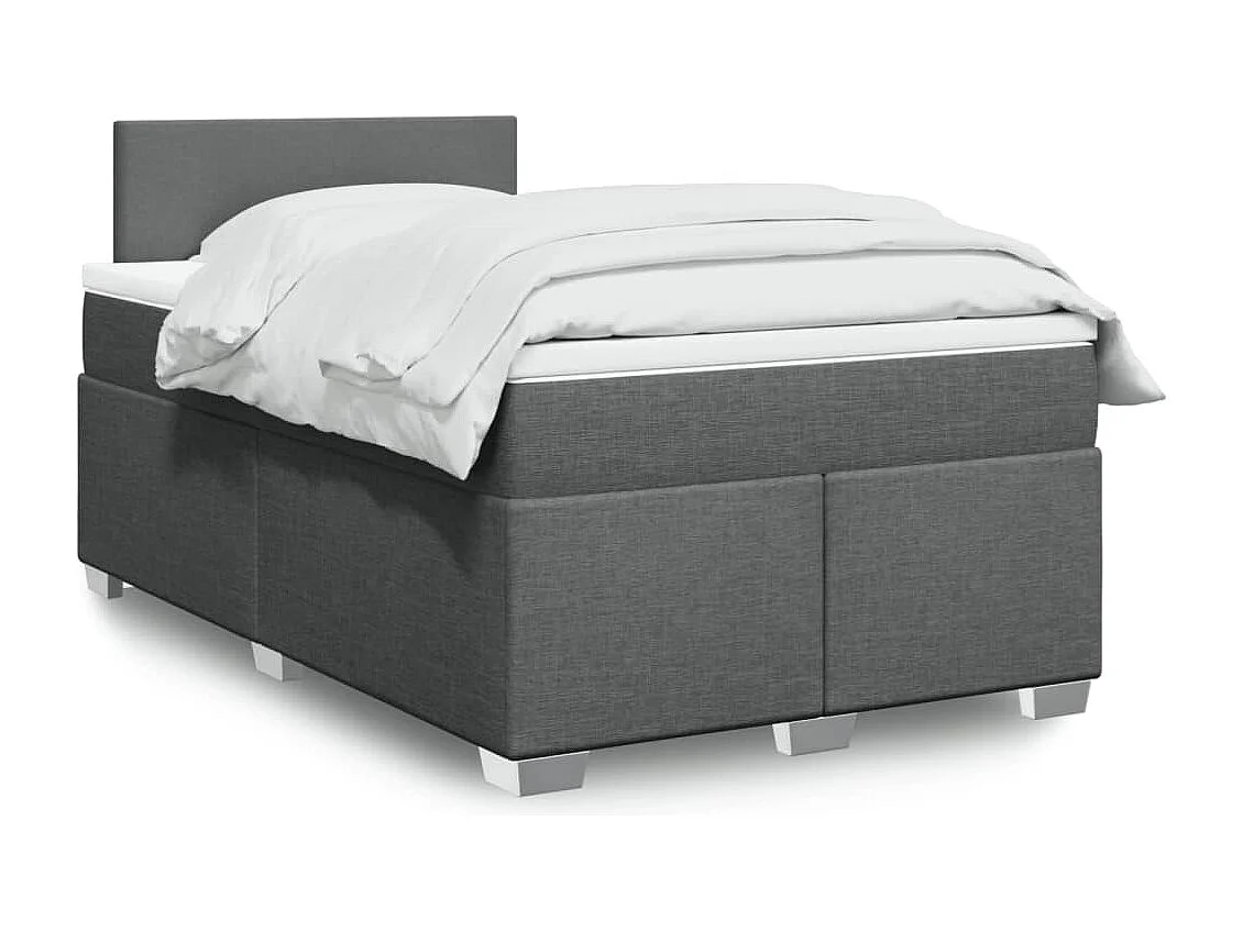 Boxspring met matras stof donkergrijs 120x200 cm